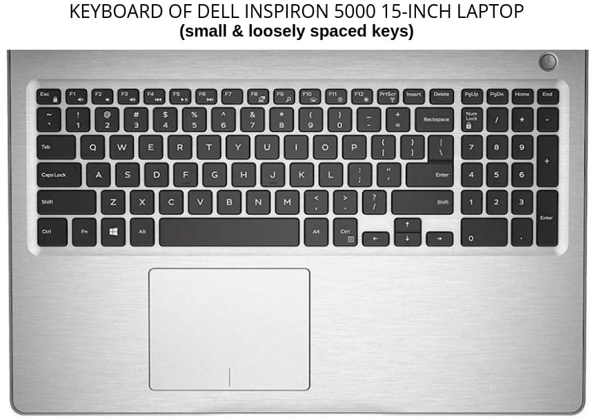 14 Inch Laptop Keyboard Comparison with Keyboard of Dell Inspiron 5000 15 Inch Laptop